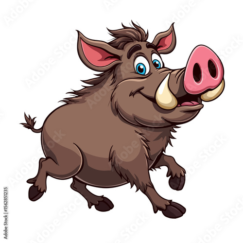 Hand drawn cartoon warthogs vector illustration