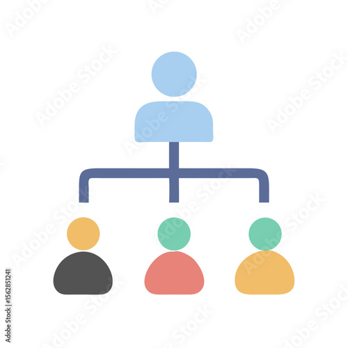 Organization chart showing hierarchy and reporting relationships of people