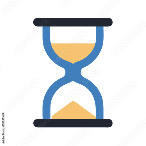 Hourglass flat icon showing time passing slowly and steadily