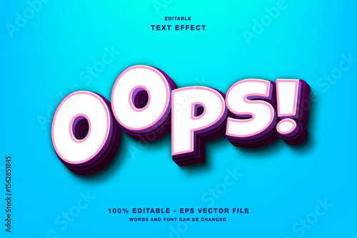  Playful Oops! 3D Text Effect - Fun & Bubble Gum Editable Style