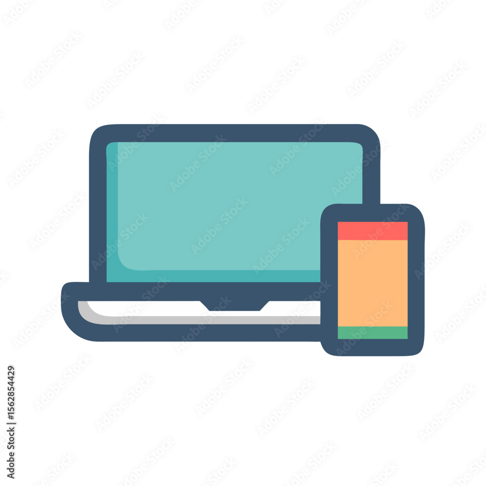 Responsive design icon representing laptop and mobile phone Responsive design icon representing laptop and mobile phone