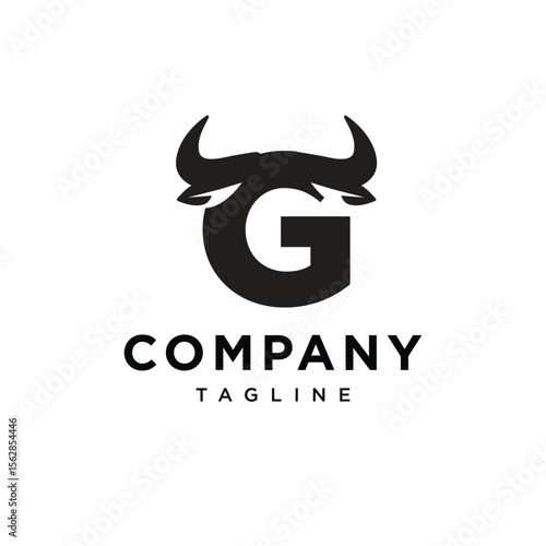 Letter G Cow Horns Logo Icon Vector