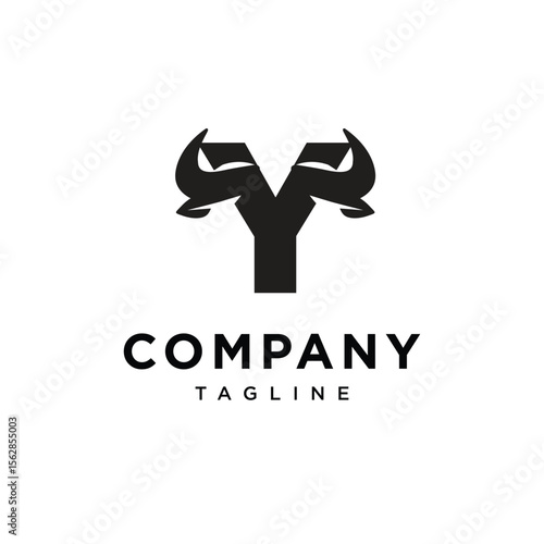Letter Y Cow Horns Logo Icon Vector