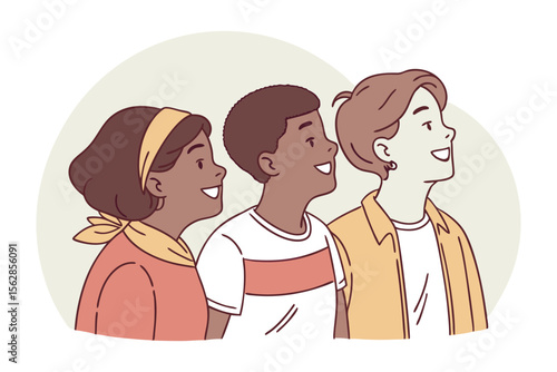 Smiling kids: Illustration of smiling kids. capturing the pure joy. 