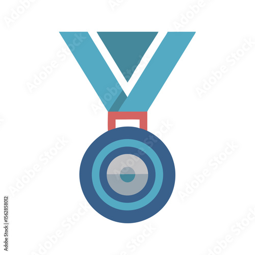 Simple flat icon of a medal of honor badge