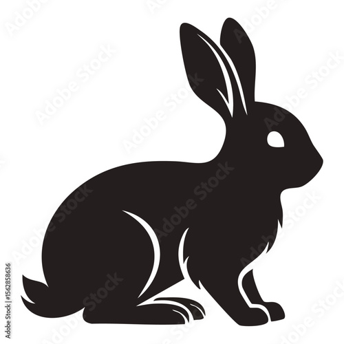 Elegant Silhouette of a Rabbit Vector Illustration