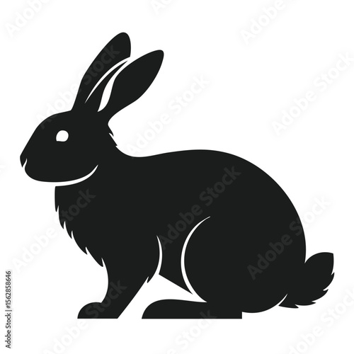 Elegant Silhouette of a Rabbit Vector Illustration