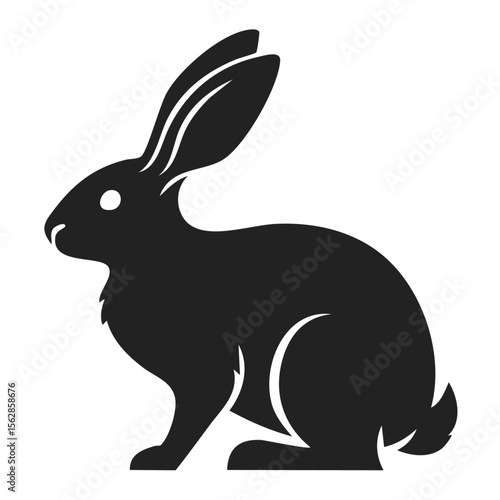 Elegant Silhouette of a Rabbit Vector Illustration