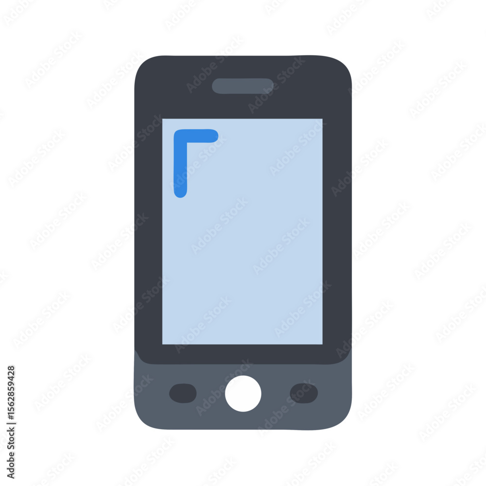 Simple mobile phone icon on a black background screen Simple mobile phone icon on a black background screen