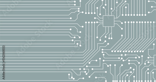 White circuit line technology pattern on light blue background vector.