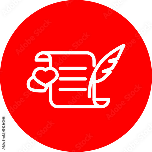 Poetry Vector Line White Circle Red