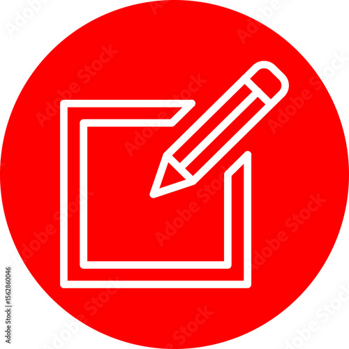 Editing Mark Vector Line White Circle Red