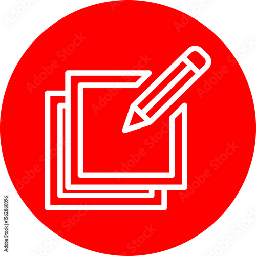 Copy Editing Vector Line White Circle Red