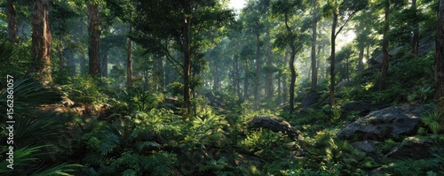 Lush forest scene