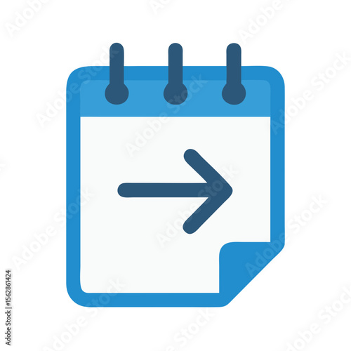 Calendar icon with arrow sign for appointment reminder symbol