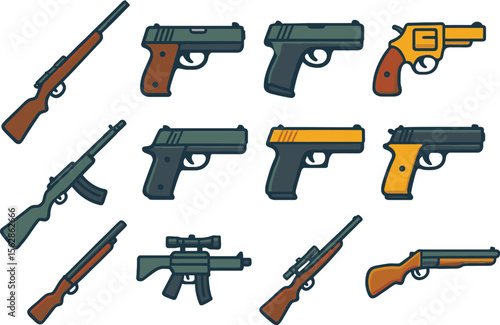 Flat Style Firearms Collection Set