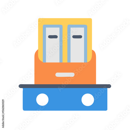 Colorful flat icon illustration of a pencil sharpener