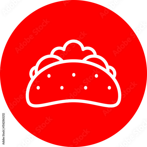 Taco Vector Line Grey Circle Grey