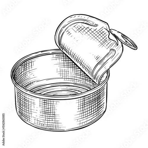 aluminum can vector line art hand drawn illustration