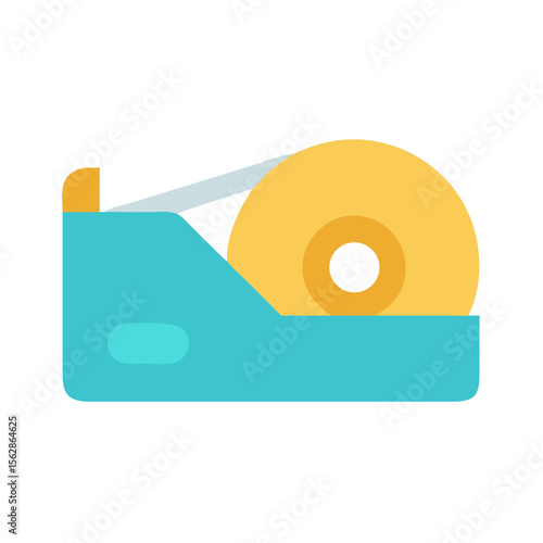 Tape dispenser with roll of tape on black background