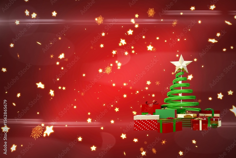 Naklejka premium Christmas tree shape on stars