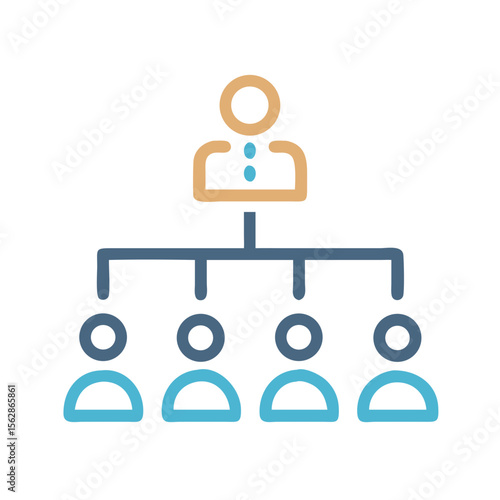 Organization chart icon illustrating corporate leadership hierarchy and structure