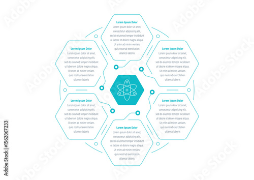 infographic template for health, business, education, industry, technology world. six steps information template. hexagon infographic template. infographic template for magazine, annual report, catalo
