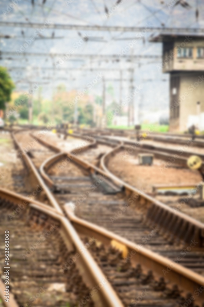 Fototapeta premium Railroad tracks intersecting eachother