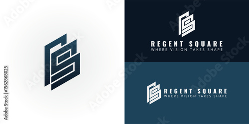 Bold RS emblem for construction, architecture, and real estate development. The modern, geometric design signifies strength, innovation, and progress in building excellence.