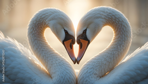 Fototapeta Naklejka Na Ścianę i Meble -  two swans in the lake