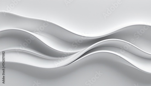 Wallpaper Mural Soft Curves and Waves of White Texture on a Subtle Background Torontodigital.ca