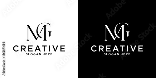 MG or GM initial letter logo design vector