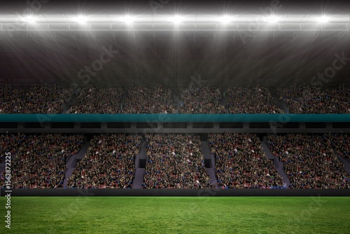 Digital image of crowded soccer stadium