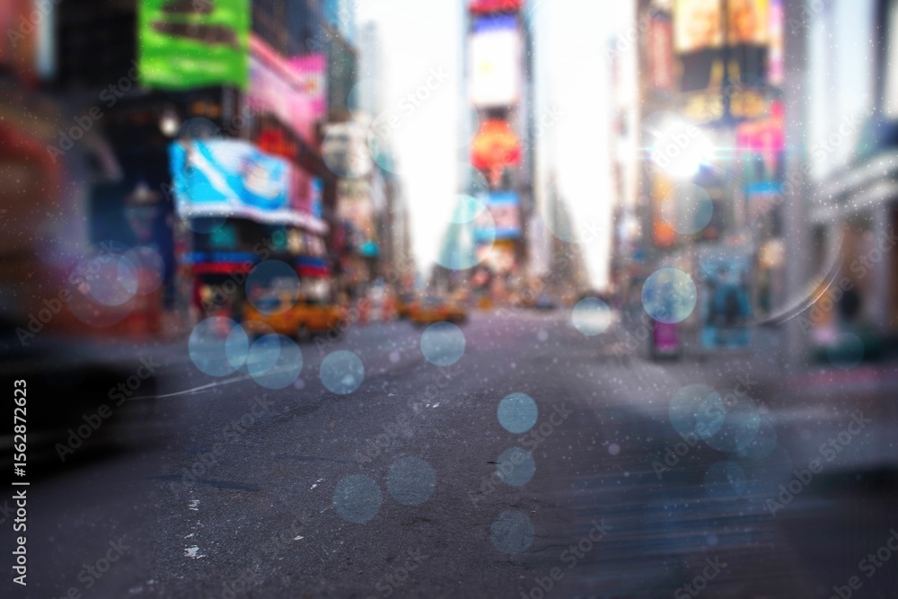 Fototapeta premium Blurry new york street with copy space