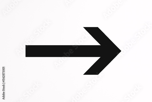 Free Download A Bold Black Arrow Pointing Right Direction and Movement, Simple Design on Clean White Backdrop - GFXLoad