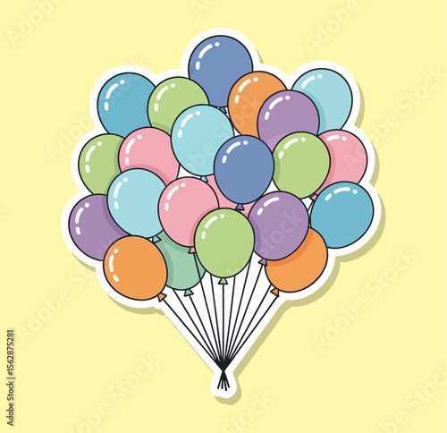 Colorful balloons illustration party celebration birthday balloons graphic art