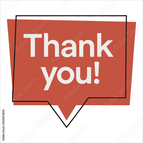 THANK YOU,Thank you message for card, presentation, business. Expressing gratitude, acknowledgment and appreciation. Minimalist abstract design with white cut out paper on blue background.