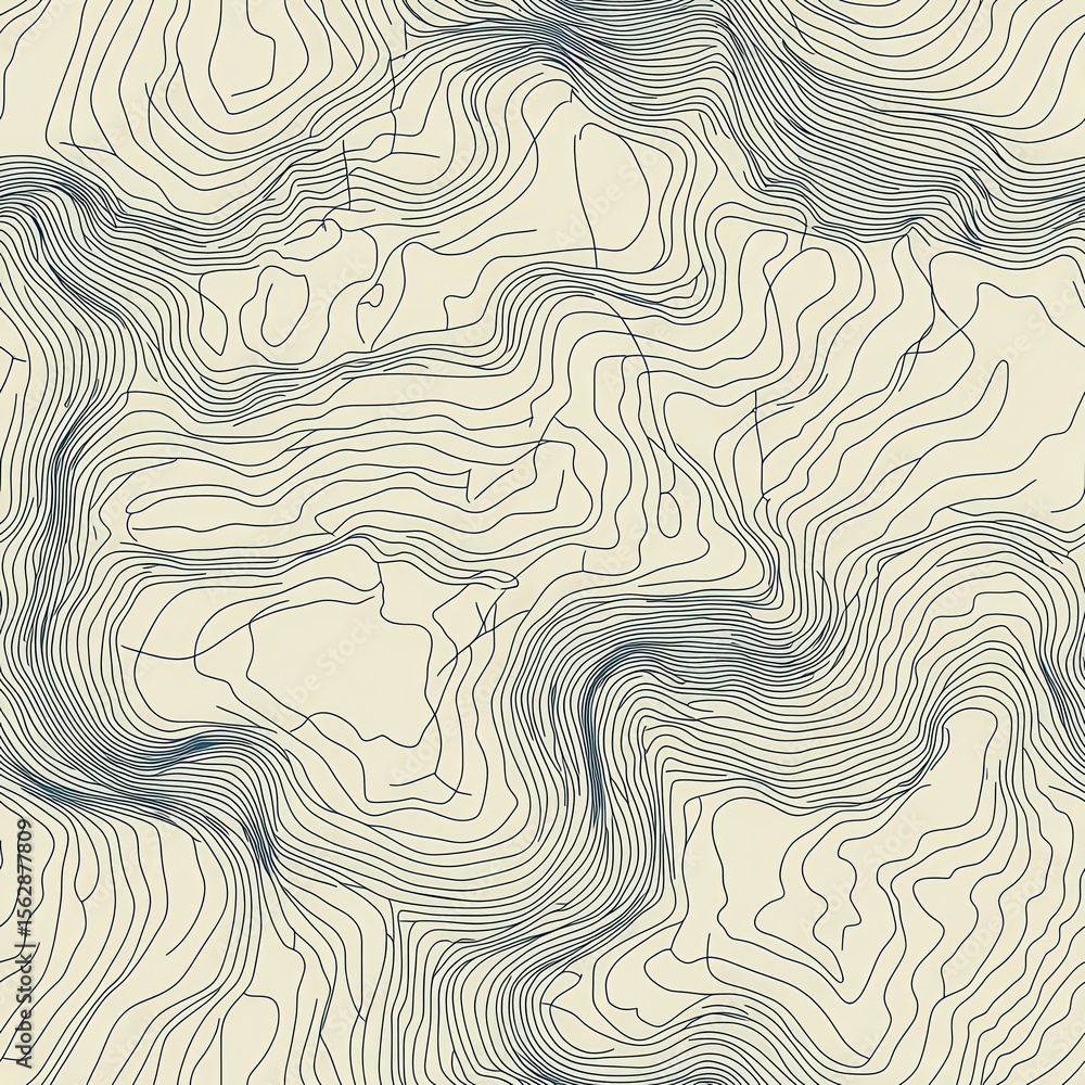 Obraz premium Elegant Topographic Map Seamless Pattern for Unique Backgrounds