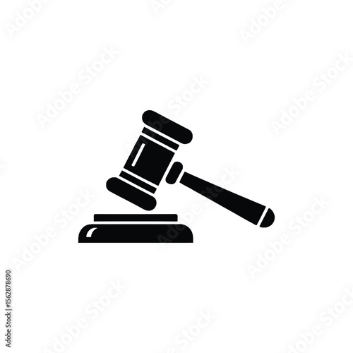 Gavel symbol of justice and law icon