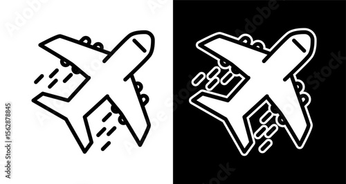 Airplane Icon Simple Line Art for Travel and Aviation Designs