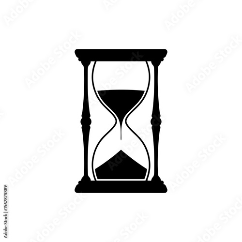Vintage hour glass silhouette icon vector flat design.