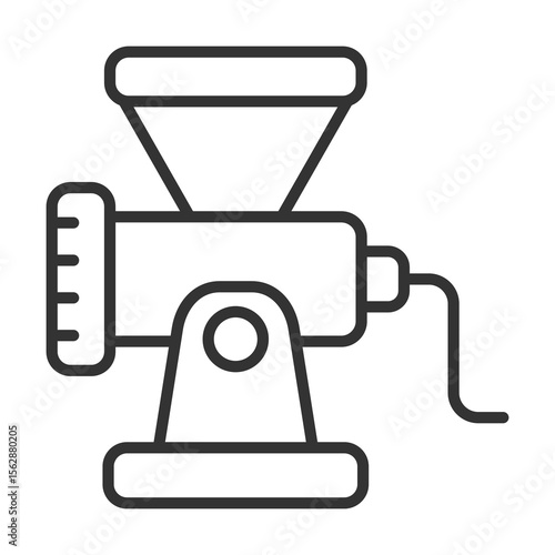 Meat Grinder Icon Outline Style. Vector Illustration Design