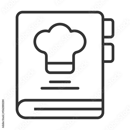 Recipe Book Icon Outline Style. Vector Illustration Design