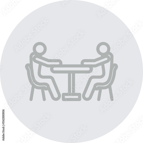 Hangout Spot Vector Line Grey Circle Grey