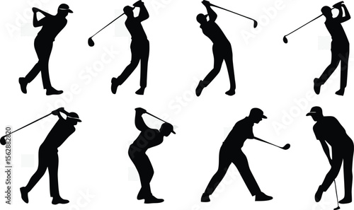 golf silhouette sport vector