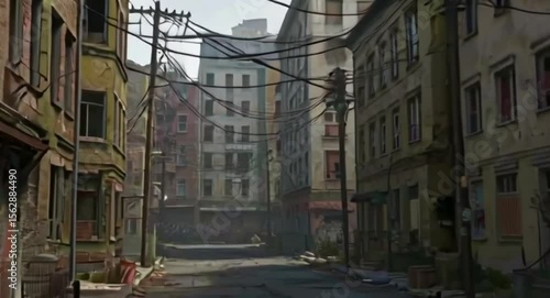 Wallpaper Mural Desolate Cityscape: Captivating View of Abandoned Buildings and Urban Deterioration Torontodigital.ca