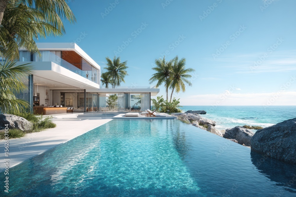 Fototapeta premium Modern beachfront villa (1)