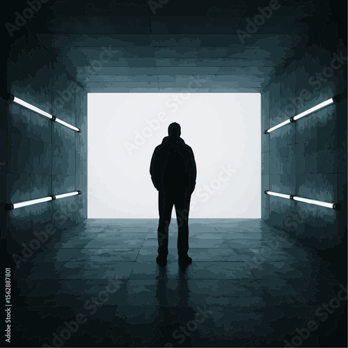 businessman standing in doorway