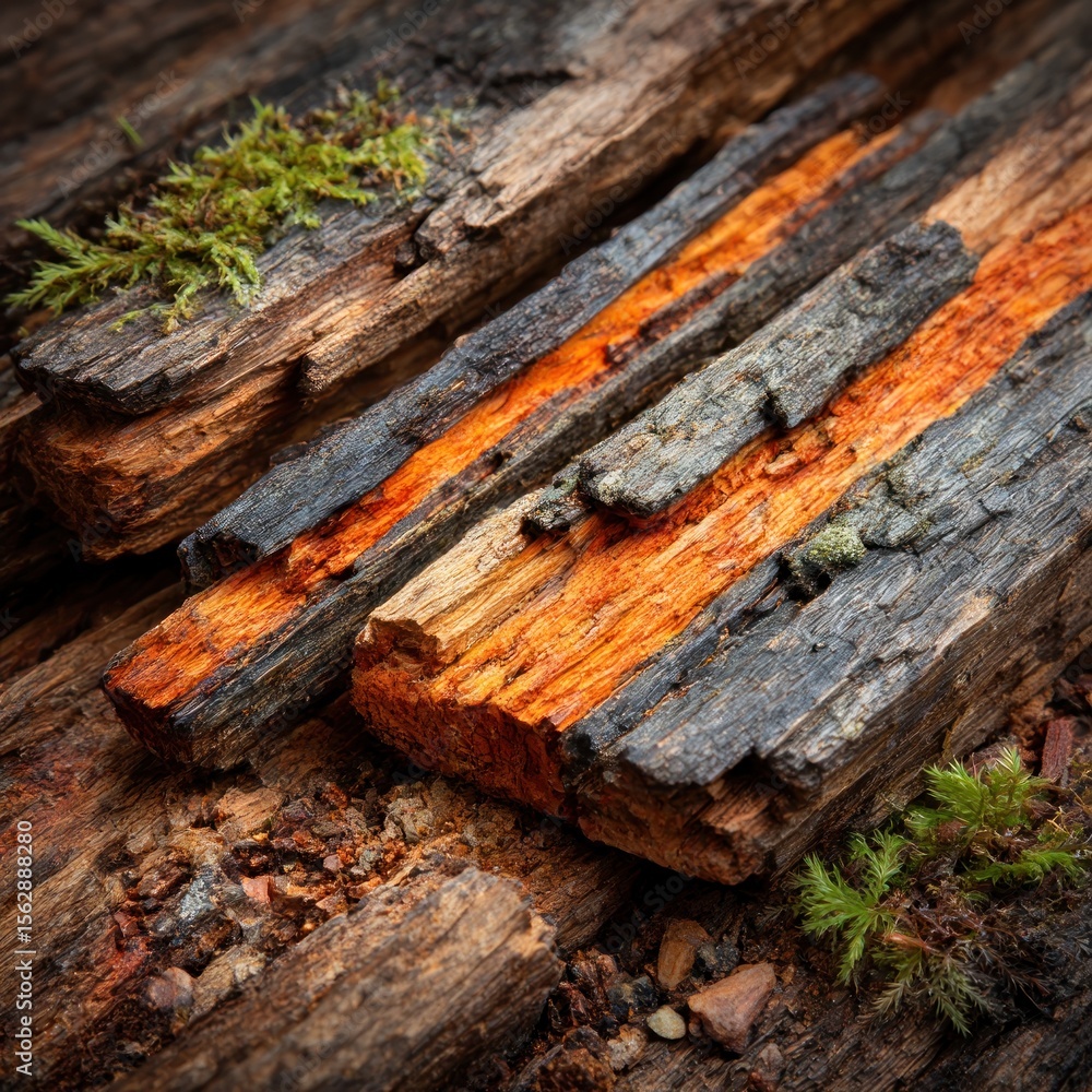 Close-up of weathered, layered wood Close-up of weathered, layered wood