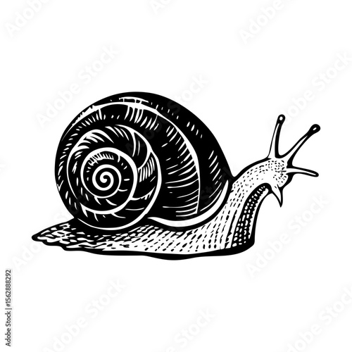 A glyph style illustration representing snail